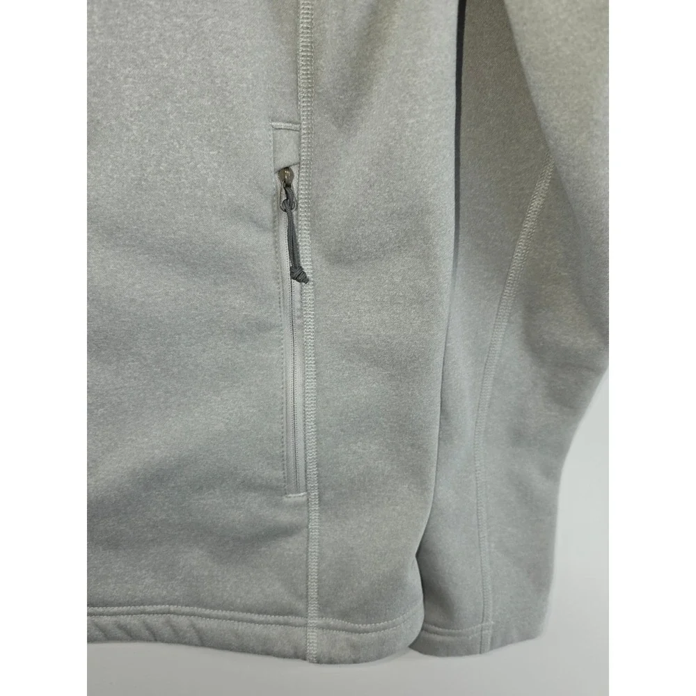 The North Face Mens Grey Full Zip Sherpa Lined Fleece Jacket Medium Mock Neck